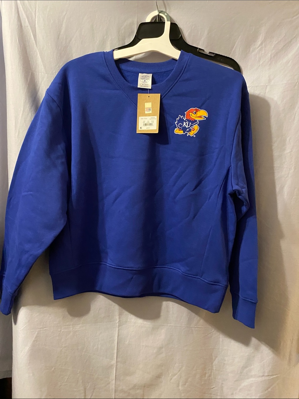 Kansas Jayhawks Rivalry Threads Royal Blue Crewneck Sweatshirt with Jayhawk Patc